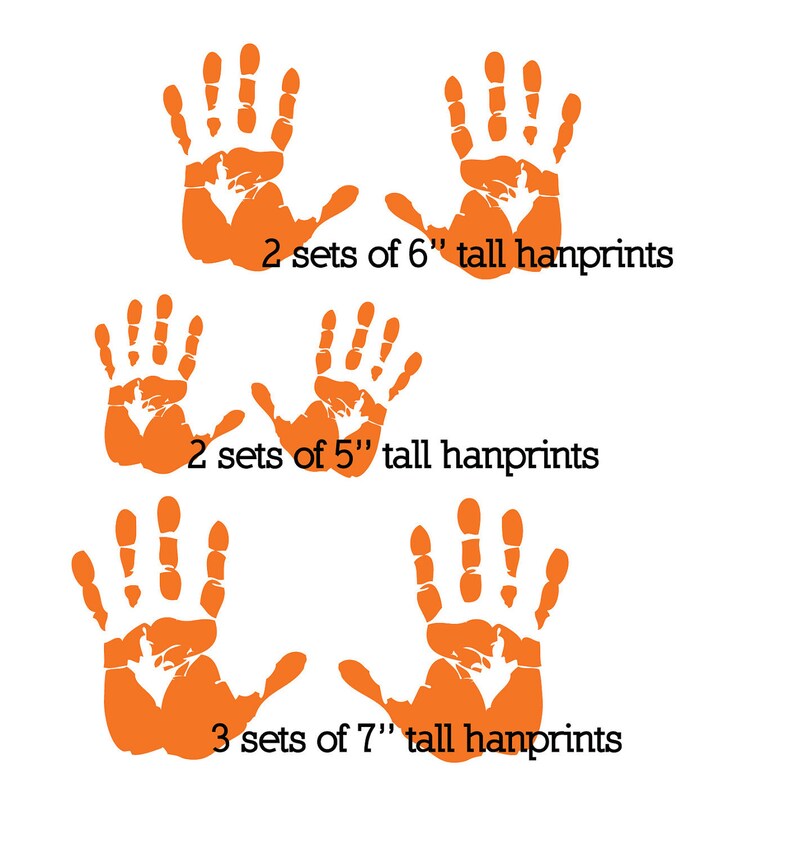 Handprints wall decal removable multiple handprints decal