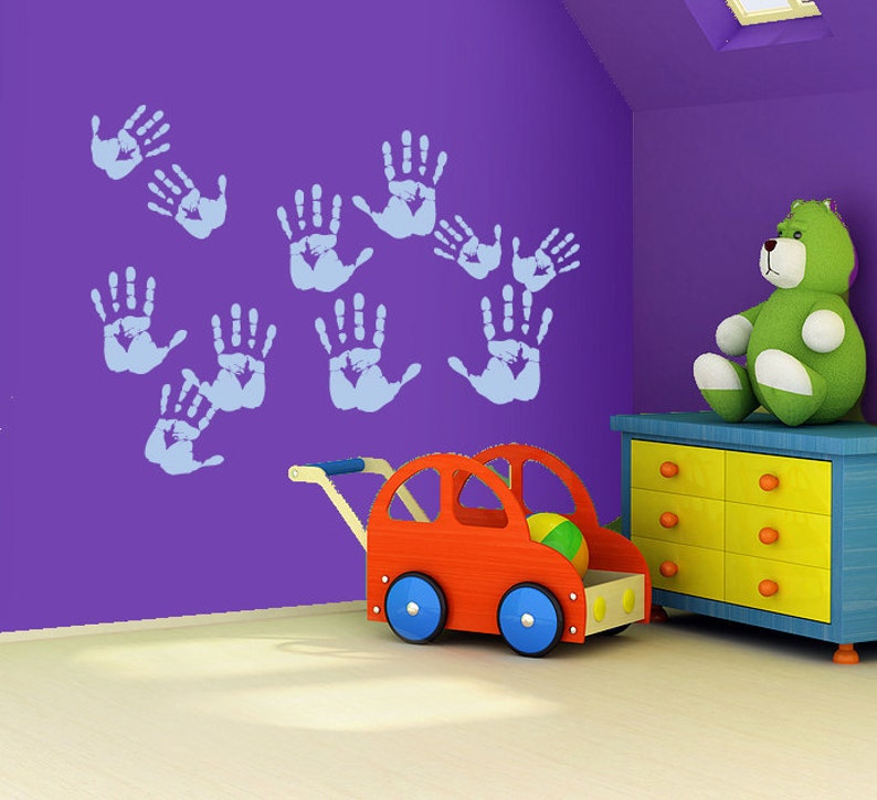 Handprints wall decal removable multiple handprints decal