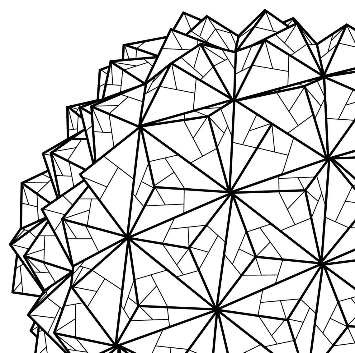 Geometric Origami Vinyl Wall Decal Etsy