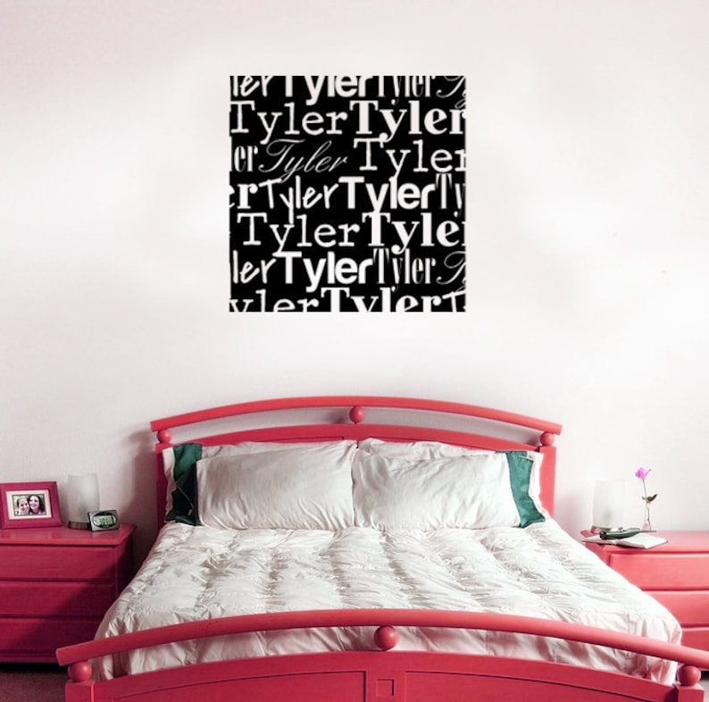 Custom typography name wall decal Name Wall decal