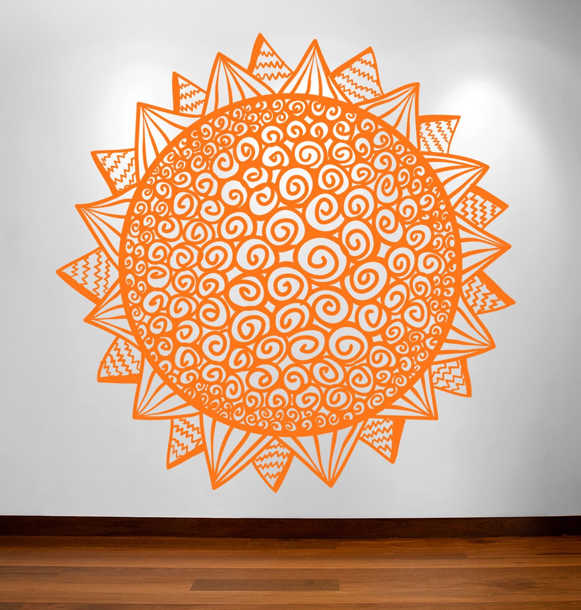 Geometric Sun wall decal geometry sunburst decal Etsy