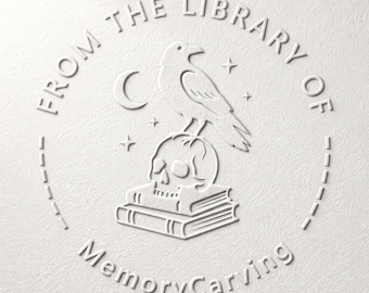 Custom Gothic Book Embosser, Fantasy Creature Stamp, Raven Dragon Owl Fox Designs