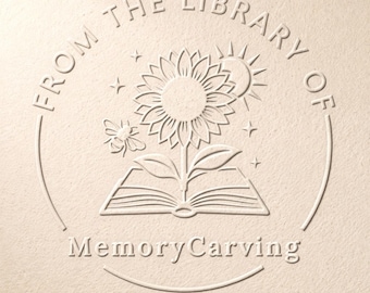 Sello floral personalizado para libros, sello de jardín personalizado, diseños botánicos, regalo para ex libris
