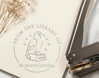 Sello personalizado para libros con forma de águila, sello personalizado para ex libris, regalo patriótico para bibliotecas