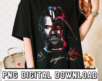 PNG de Anakin Skywalker de Limited Comfort Colors (media cara), PNG de fan de Star Wars Darth Vader (imitación pirata), PNG de regalo unisex para mujeres y hombres