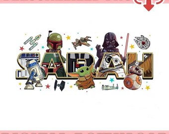 Personajes personalizados de Star Wars en formato PNG, imágenes PNG personalizadas de Star Wars, vacaciones en Disneyland, viaje a Galaxy's Edge, imágenes PNG de Star Wars en Disneyland, descarga digital.