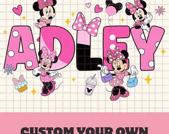 Minnie Mouse cumpleañera PNG, Conjunto de Minnie para cumpleañera de Disneyland, Fiesta de cumpleaños de Minnie rosa PNG, Regalos de cumpleaños para niñas