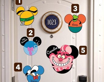 Imanes personalizados de orejas de Mickey y Minnie de Disneyland para combinar en la puerta de Disneycruise - Lámina magnética de calidad profesional - por imán