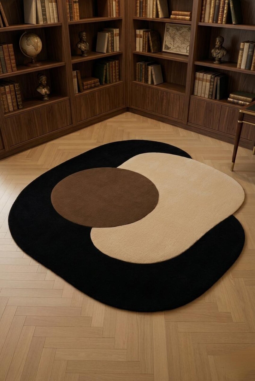Hand Tufted Wool Rug Abstract Geometric Modern Area Rug Asymmetrical ...