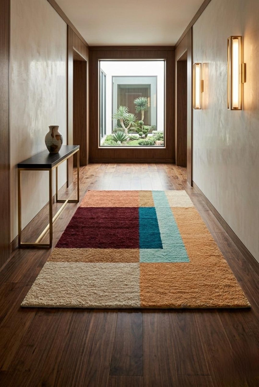 Geometric Hand Tufted Rug | Color Block Area Rug | Mid Century Modern ...