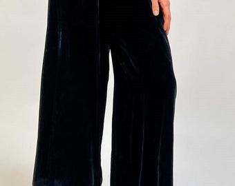 Difícil de encontrar. RARO. Hecho en EE. UU. Badgley Mischka. Pantalones holgados de pierna ancha, auténticos, fluidos, estilo festival, boho, hippie, vintage.