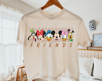 Comfort Colors® Mickey And Friends, Retro Mickey & Co Est 1928 Shirt, Disney Family Vacation Checkered Tee, Disneyland Tee, Disney Trip Tee