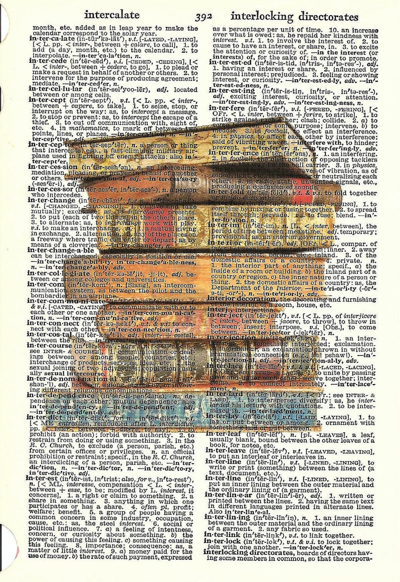 ANTIQUE BOOKS Pile Vintage Dictionary Print Books Image Etsy