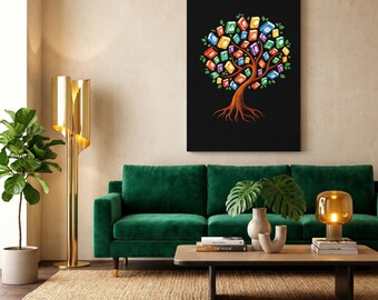 Colorful Book Tree Metal Wall Art | Knowledge, Wisdom, Reading Decor