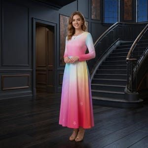 pastel gradient dress Pastel blue and pink gradient Sleeveless Dress summer dress women women  dress summer dresses women