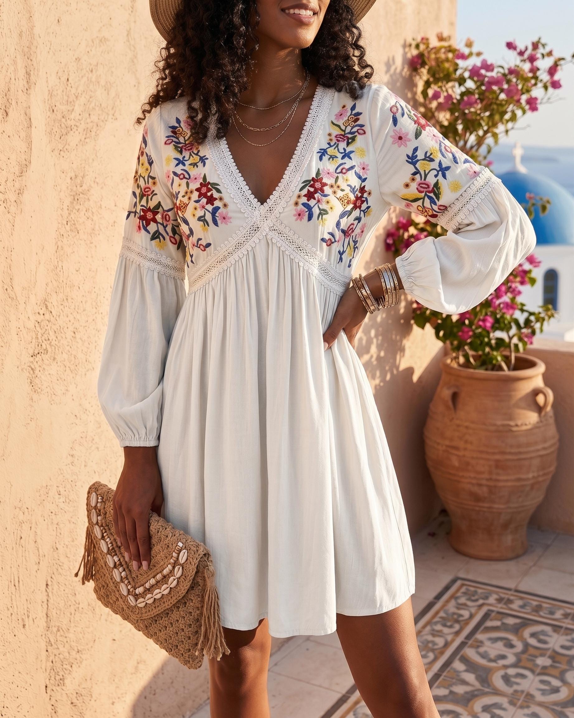 Embroidered Beach Dress