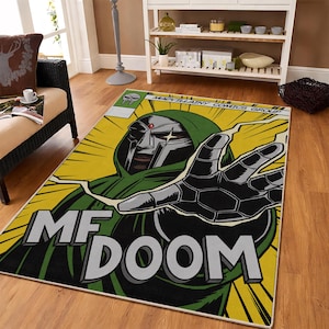 Mf Doom-matta, Madvillainy-seriematta, Rap-fankonstmatta, Quasimoto-inspirerad matta, studioinredning, musikrumsinredning, hiphop-matta