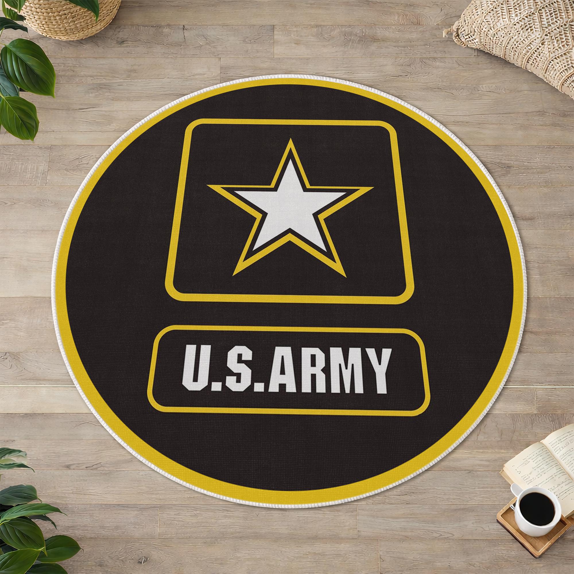 United States Army Star Rug, Round Patriotic Carpet, American Eagle Rug ...