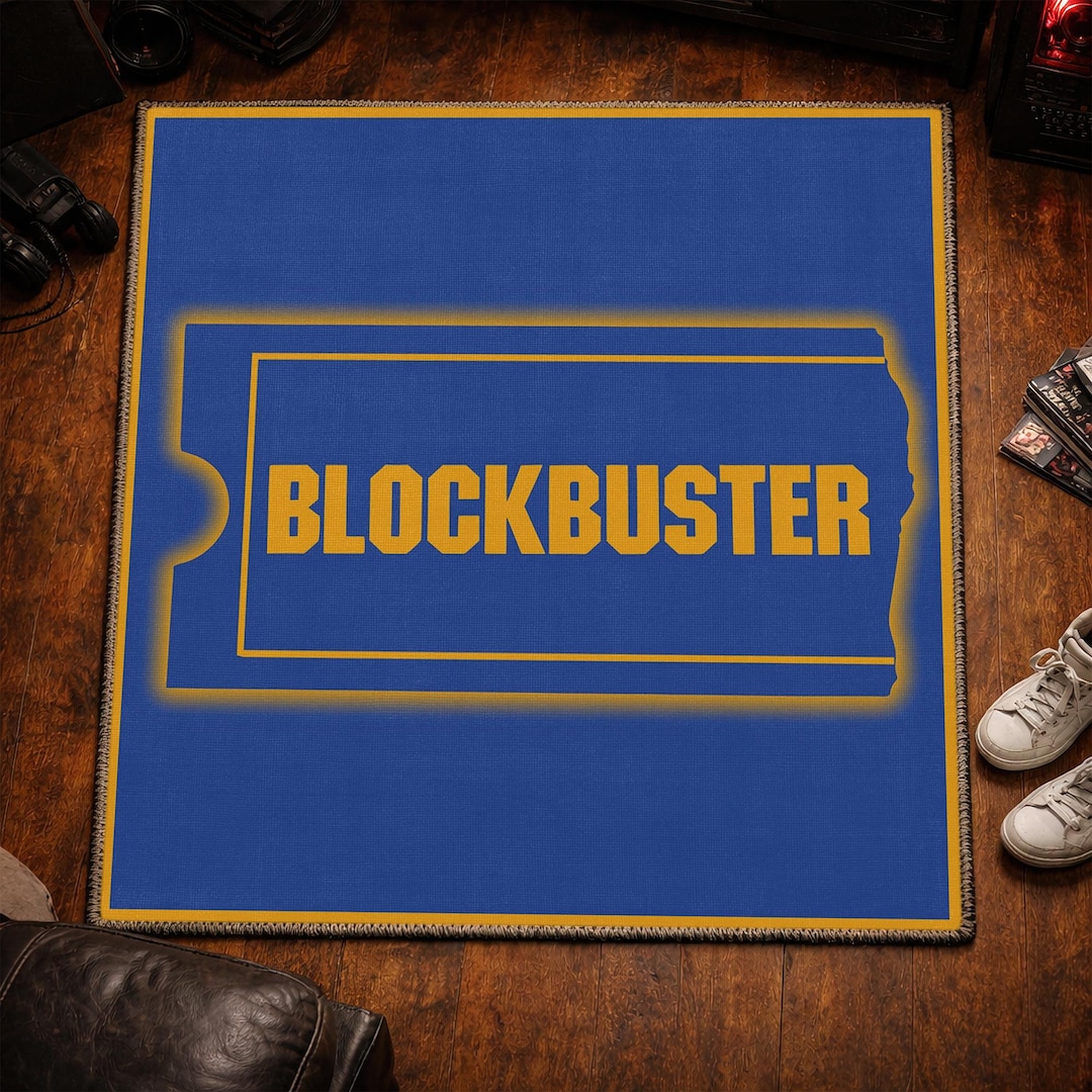 Blockbuster VHS Rug, Nostalgic 80s 90s Movie Carpet, Square Video Tape ...