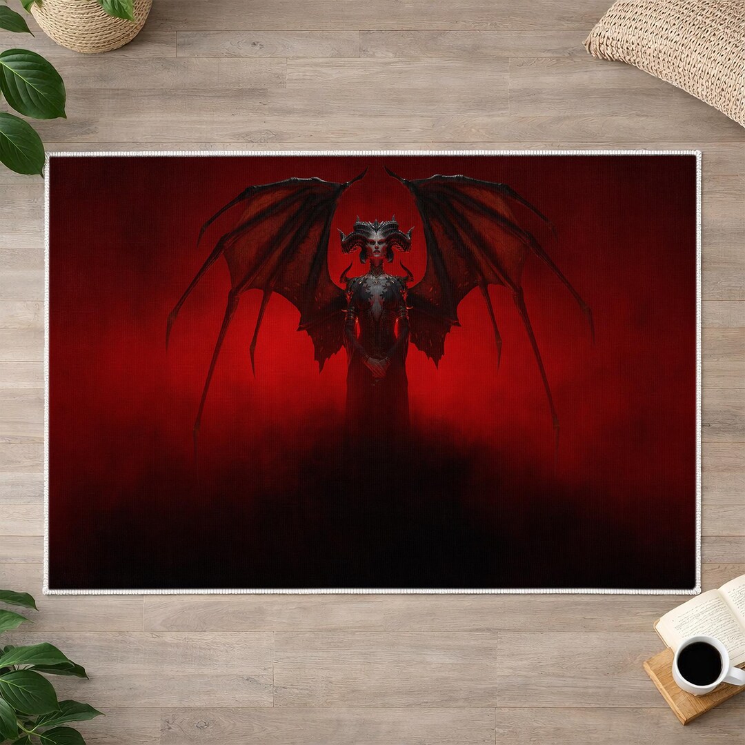 Diablo Rugs Lilith Rug, Diablo Gaming Room Decor, Demon Carpet, Gift Rug for Diablo ...
