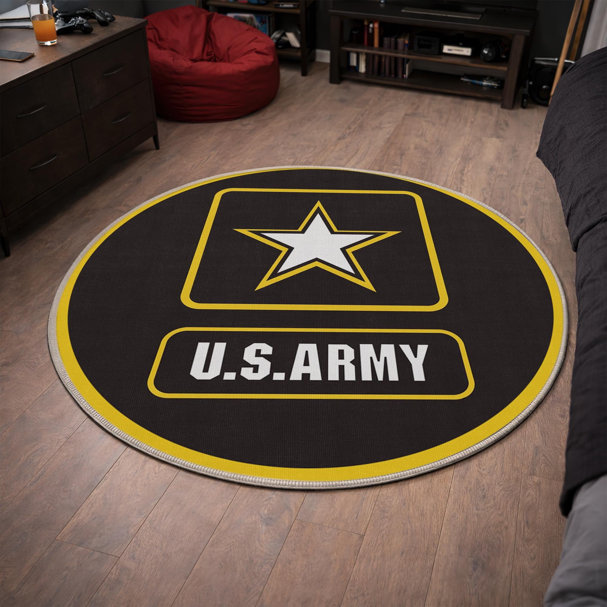 United States Army Star Rug, Round Patriotic Carpet, American Eagle Rug ...
