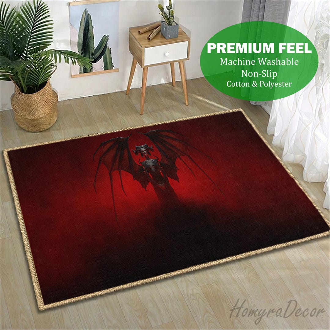 Frontgate Lilith Rug Lilith Demon Rug, Diablo Gaming Room Decor, Washable Non-slip Carpet - Etsy