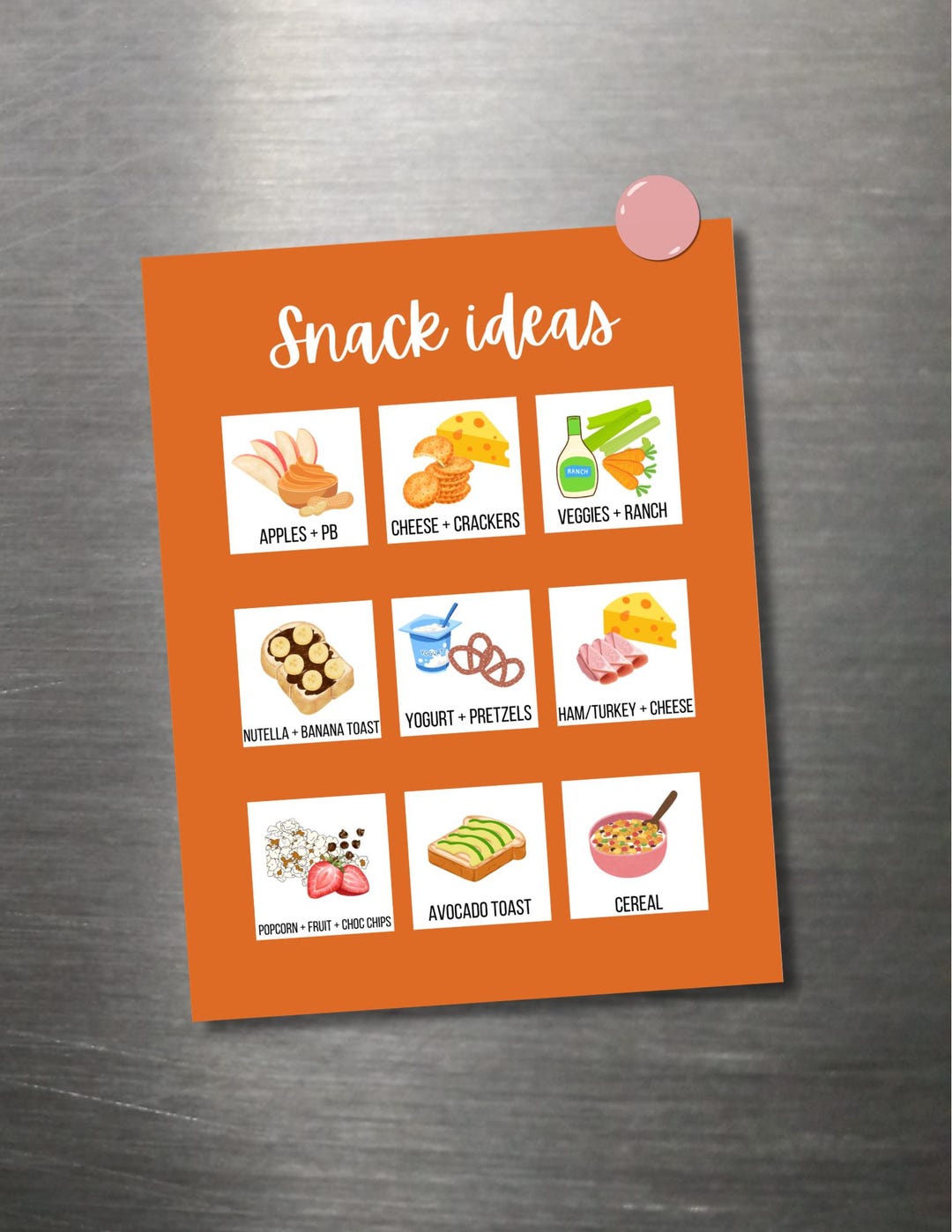 Kids Editable Snack Choice Board | Visual Snack Menu | After School ...