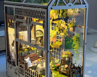 Sylvia Garden Book Nook Kit | DIY Wooden Miniature Diorama Decor Scene