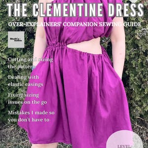 Over-explainers complimentary Written sewing guide to Clementines dress MDF257