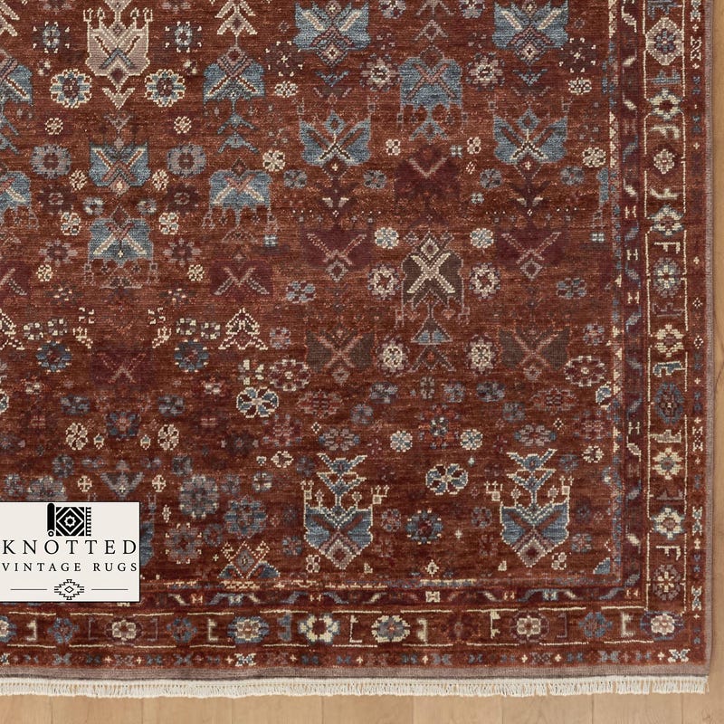 Forom Rust Rug 8x10 Persian Rug Rust - Etsy