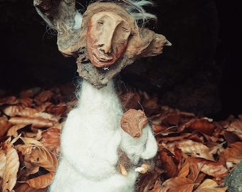 Forest Shamanic Art Totem Doll, Archaic Natural Handmade OOAK, Primitive,Dark Fantasy,Spiritual Ritual Altar Decor, Witchcraf, Amulet toy