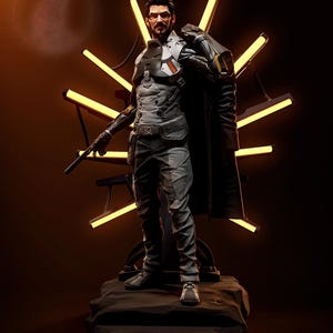 Deus Ex: Mankind Divided – Adam Jensen | Augmented Eclipse STL Statue | 3D Print Model | Digital STL File