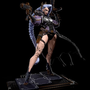 Cyber Assassin– Rin Killer | Neon Executioner STL Statue | 3D Print Model | Digital STL File