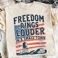 Freedom Rings Louder In A Small Town PNG, Patriotic USA Small Town Pride Design, 4th Of July Graphic Digital Download product logo