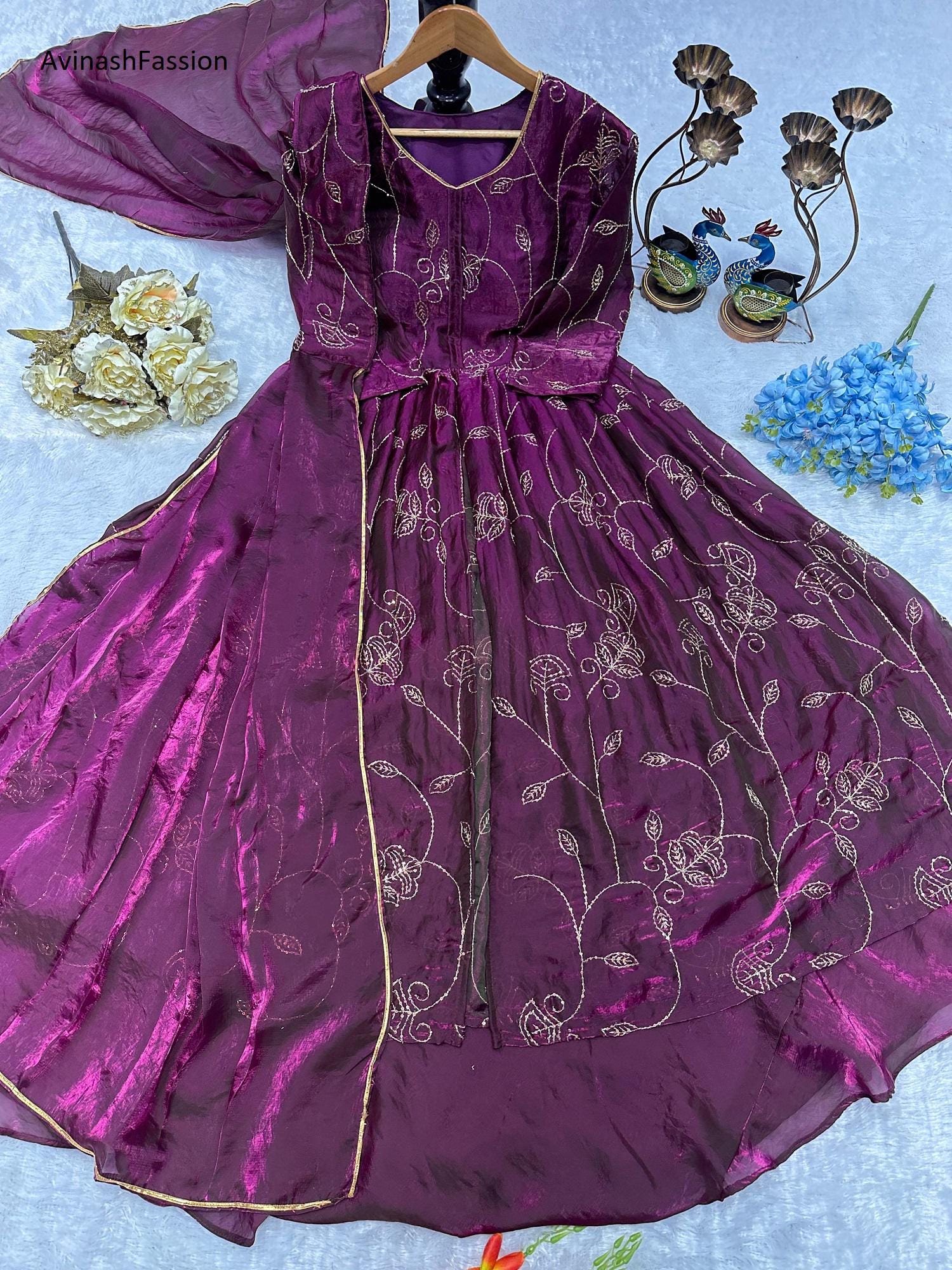 strapless open back dress Casual Kurti Cotton Purple Strips Print Kurtis – Kajols main image 0