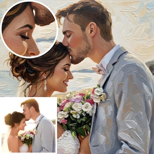 Personalisiertes digitales Ölgemälde vom Foto der Hochzeiten, kundenspezifisches Hochzeits-Wand-Kunst-Geschenk
