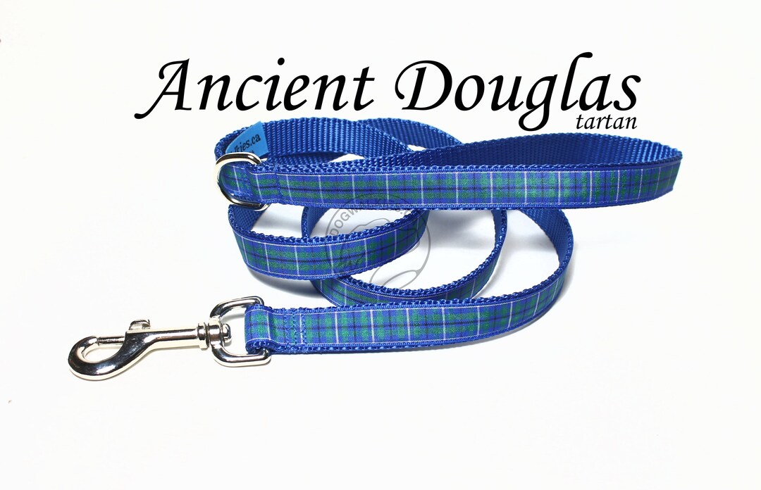 Ancient Douglas Tartan Leash Matching Tartan Dog Leash in 3 Widths