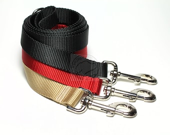 Mix and Match Dog Leashes -  6 Foot Leash - Custom Color - 1" (25mm) Wide - Plain Nylon Leash - 1.8 meter lead - Simple leash