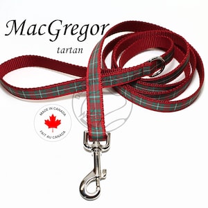 Guinzaglio per cani MacGregor Tartan: guinzaglio scozzese fatto a mano, nastro scozzese