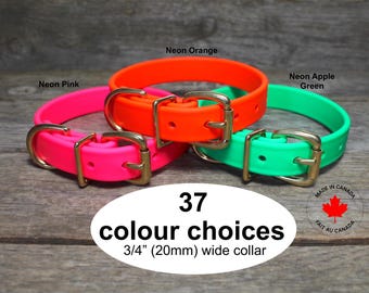 Biothane 20mm Dog Collar: Waterproof Vegan Leather, Custom Length