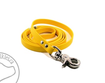 Sunflower Yellow Small Dog Leash - 1/2" (12mm) Wide Biothane Leash - Choice of: 4ft, 5ft or 6ft (1.2m, 1.5m or 1.8m) and Hardware Type