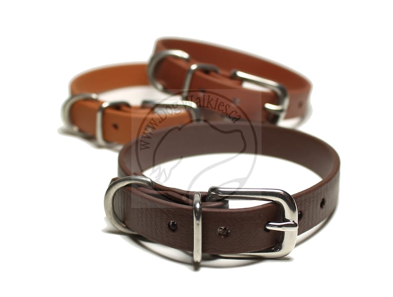 12 Handmade Dark Chocolate Brown Little Dog Collar Thin Biothane Dog Collars 12mm Waterproof Small Dog Collar- Vegan Leather