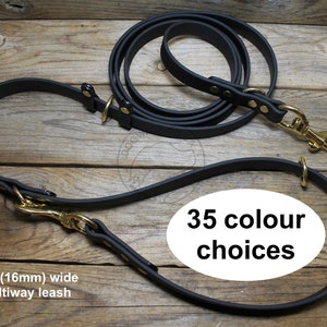 Biothane Convertible leash in 5/8" (16mm) wide - 35 colours - Service Leash - Jogging Leash - 4 way Leash - Vegan - Hands Free Leash