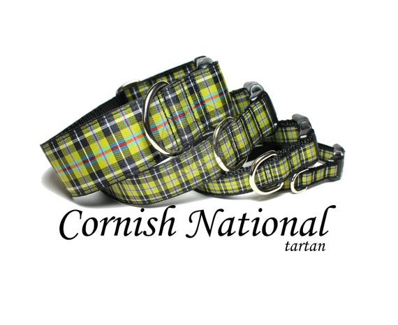 Cornish National Tartan Dog Collars All Sizes 4 Widths Yellow and Black Plaid Cornwall Tartan Etsy