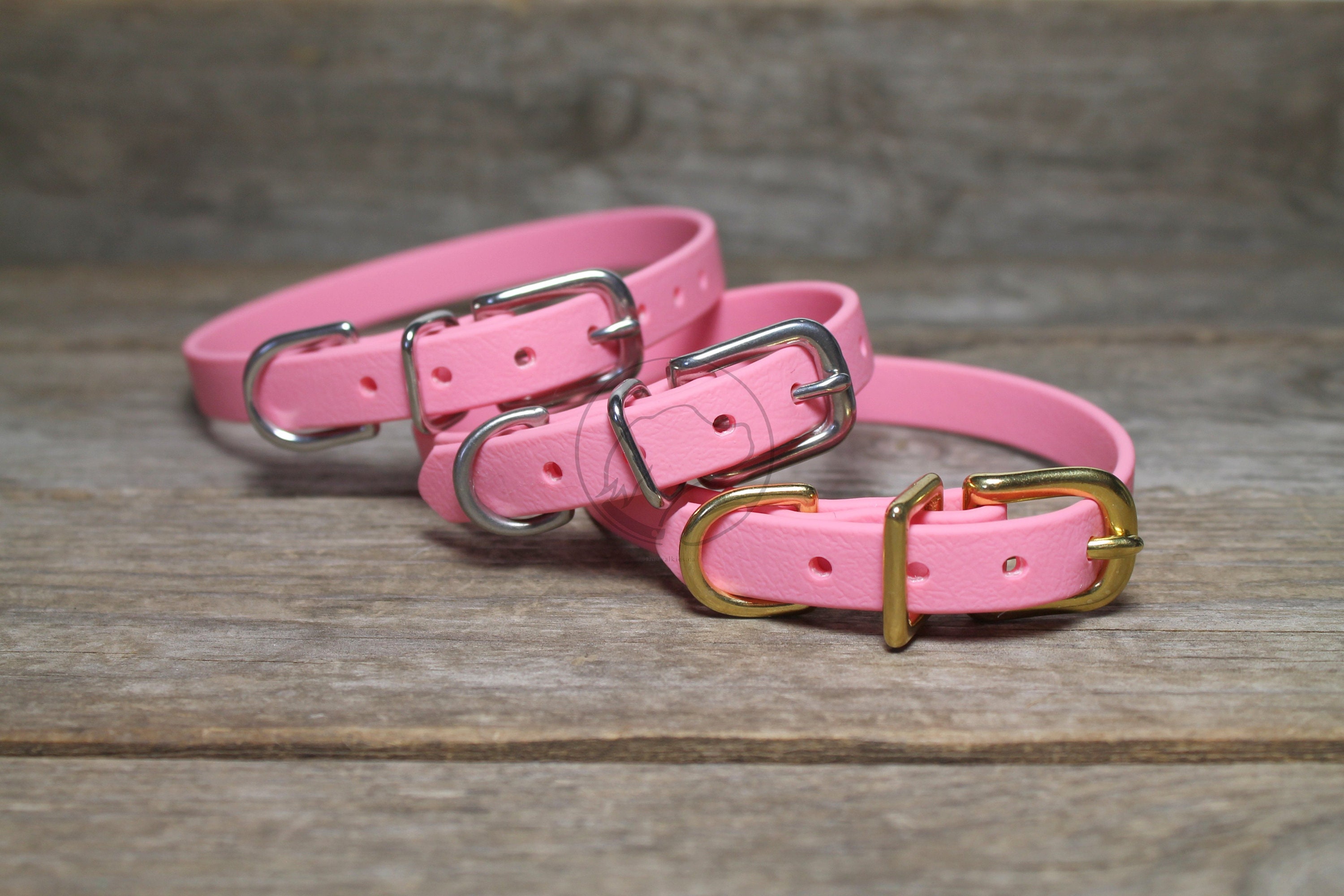 pastel pink dog collar