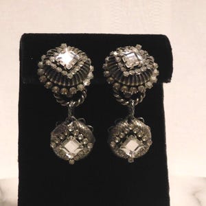 Vintage La Contessa Handcrafted &quot;Double Style&quot; Gorgeous P.M. / Wedding Earrings, Ca. Early 1990&#39;s, Original Owner, Excellent Condition