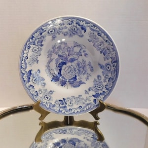 Spode The Blue Room Collection &quot;BRITISH FLOWERS&quot; Saucer For Jumbo Mug, England, Estate Sale, Appears Unused