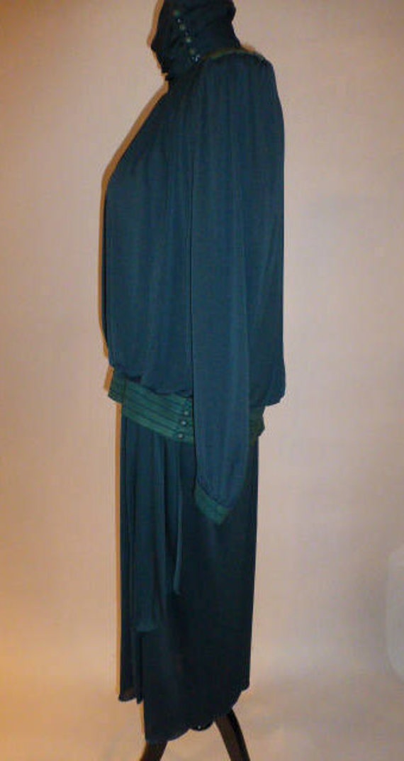 Vintage John Anthony Teal Draped Silk Jersey Dres… - image 6