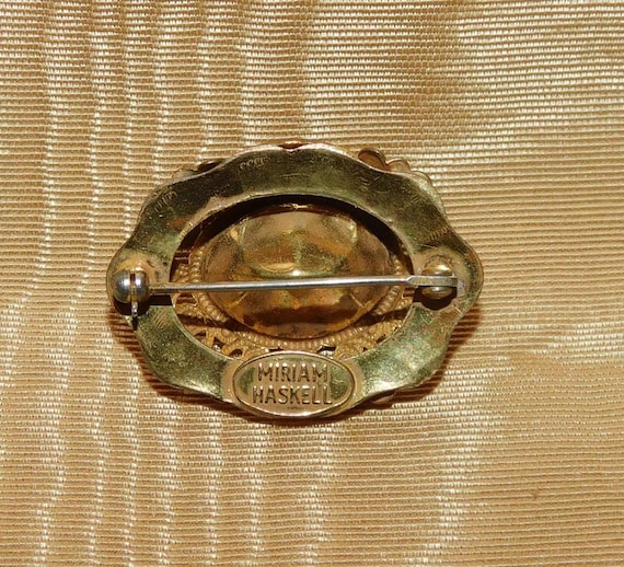 Miriam Haskell Lapis Lazuli Stone, Intricate Gold… - image 5