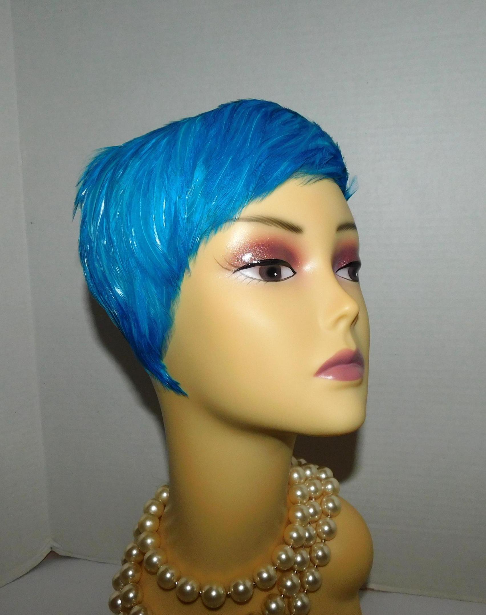 【if you have/Feather Hat】 Women's Faux Feather Flower Beaded Band Sinamay Kentucky